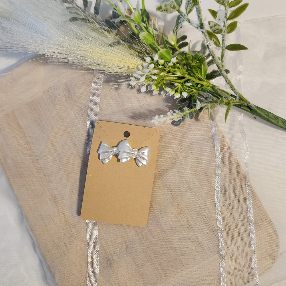 Elegant White Bow Earrings